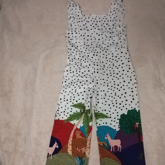 SHEIN Other - 10/$40 SHEIN Kids' White and Multicolor Dotted Jumpsuit